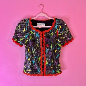 Vintage Lillie Rubin Sequin Shirt